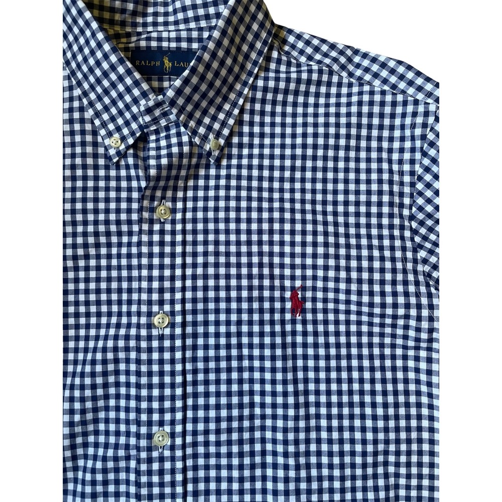 Ralph Lauren Gingham Button Down Shirt‎ Classic Fit Dress Shirt Size L
